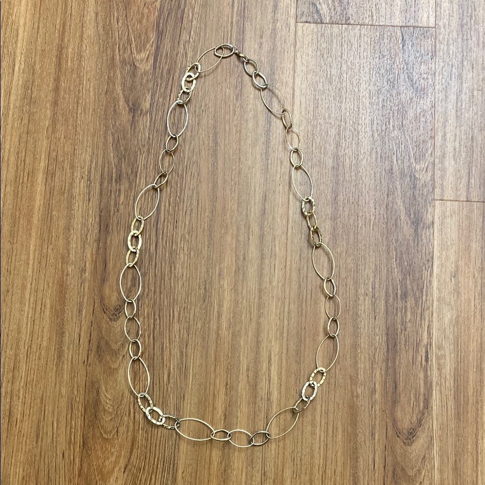 Gold Oval Link Necklace with Polished Finish